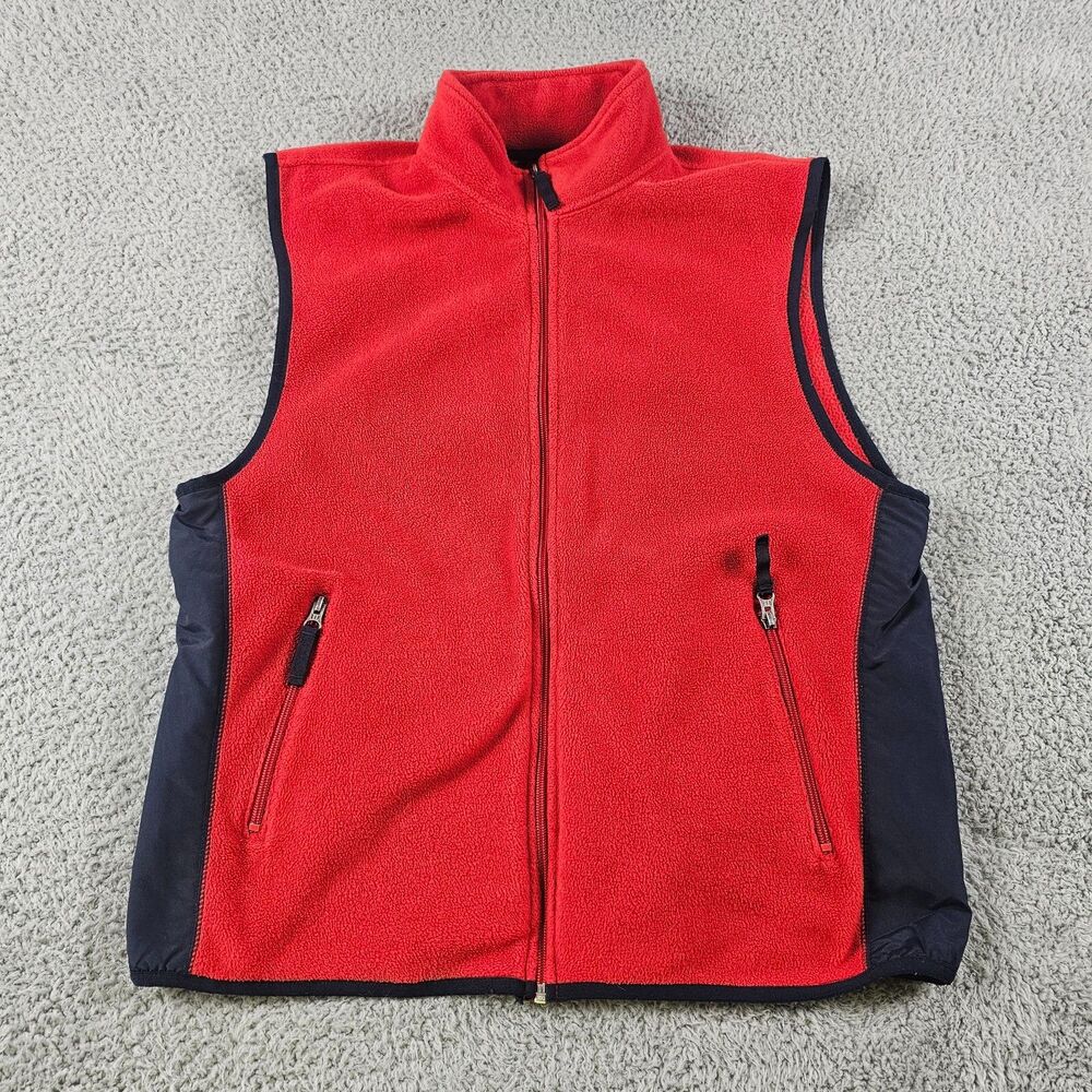 Vintage Gap Vest Mens Large Red Fleece Full Zip Pockets 90s VTG Casual Outdoor
